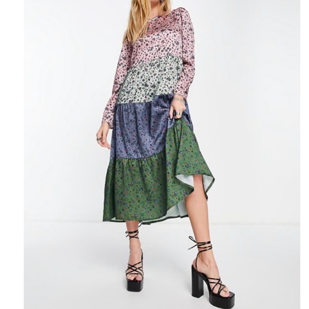 Twisted Wunder long sleeve midi smock dress